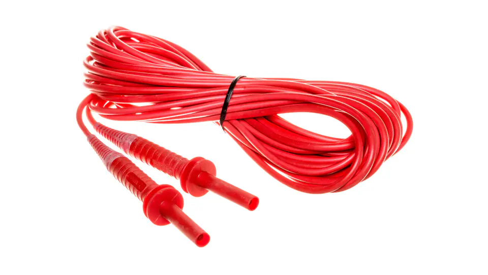 Przewód pomiarowy 10m czerwony 5kV /wtyki bananowe/ WAPRZ010REBB5K w sklepie Wasserman.eu