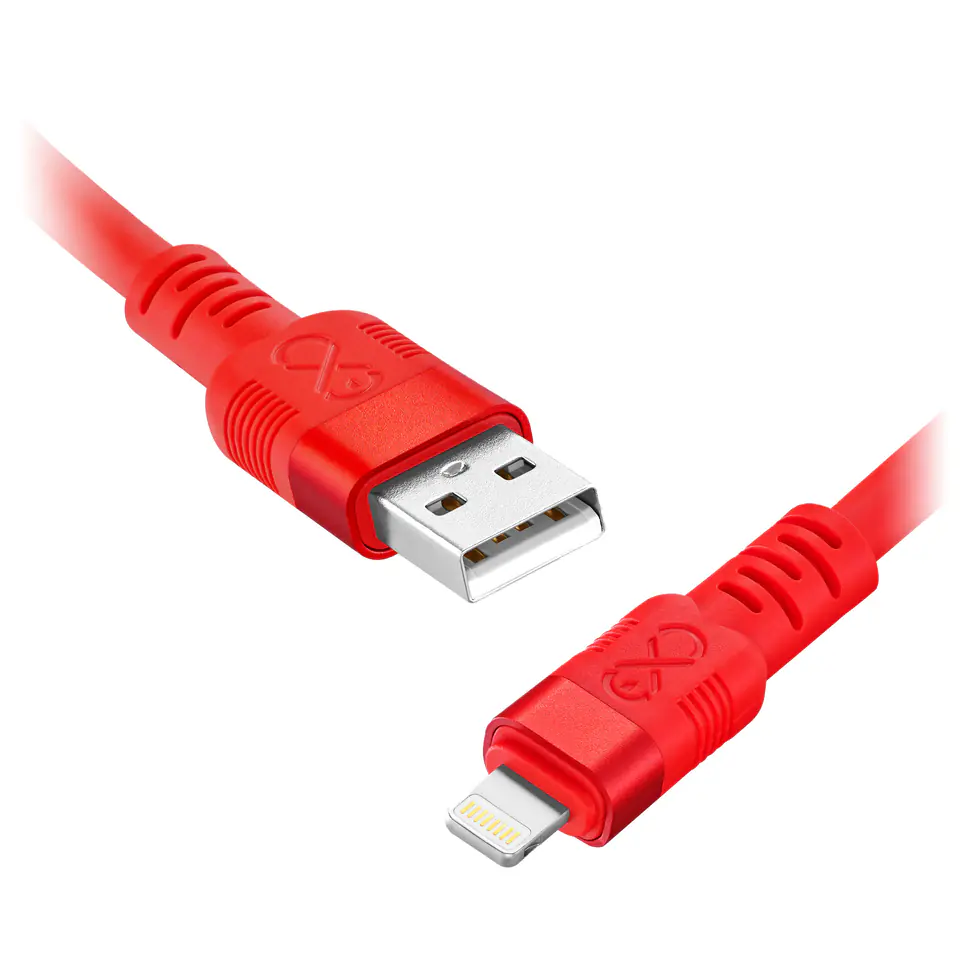 ⁨Kabel USB-A - Lightning eXc WHIPPY Pro, 2M, 12W, szybkie ładowanie, kolor mix neonowy⁩ w sklepie Wasserman.eu