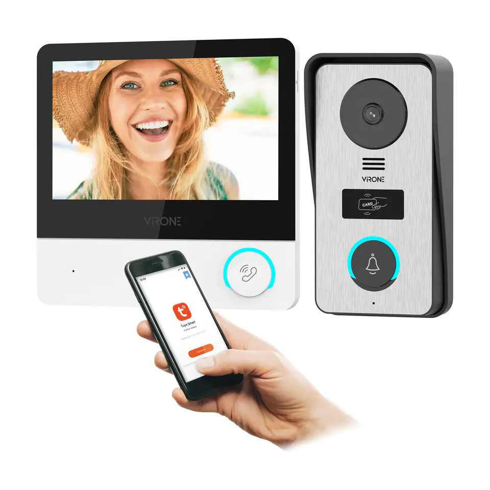 ⁨PAVONIS, zestaw wideodomofonowy, 4-żyłowy, 7", Wi-Fi, ekran dotykowy, Full HD, RFID⁩ w sklepie Wasserman.eu