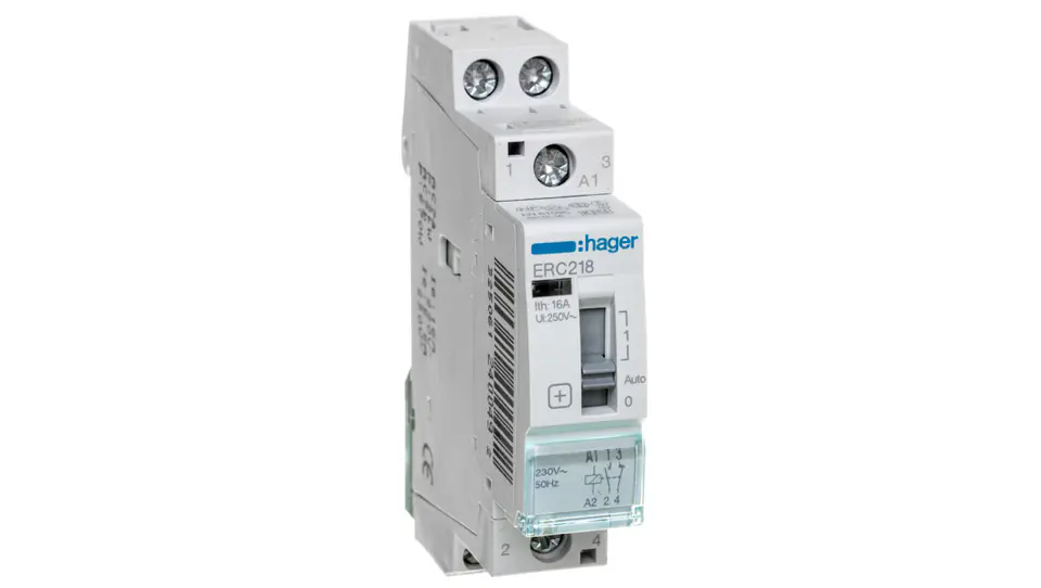 ⁨Przekaźnik instalacyjny 16A 230V AC 1NO+1NC ERC218⁩ w sklepie Wasserman.eu