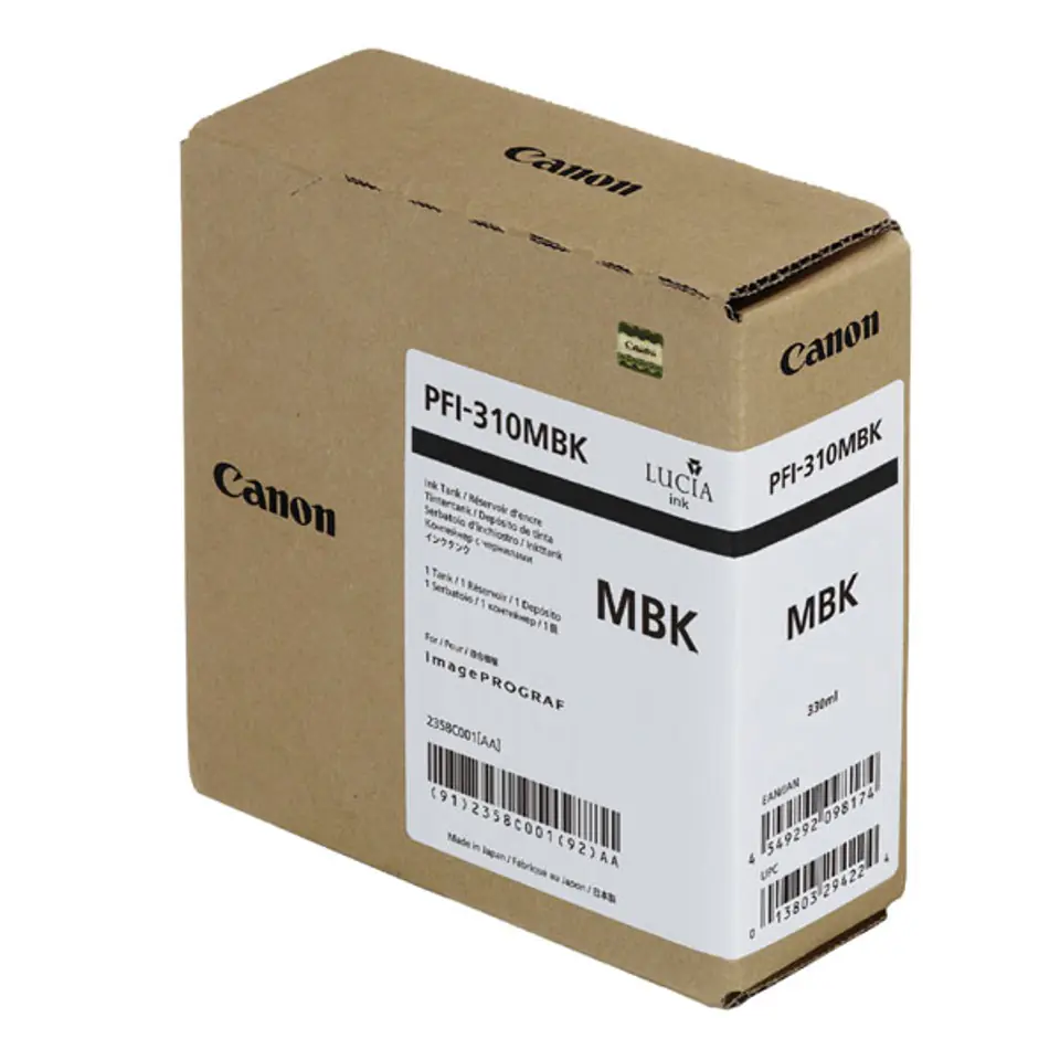 ⁨Canon oryginalny ink / tusz PFI-310 MBK, 2358C001, czarny mat, 330ml⁩ w sklepie Wasserman.eu