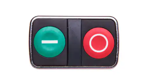 ⁨Napęd przycisku podwójny zielony/czerwony /O-I/bez podświetlenia z samopowrotem ZB4BA7341⁩ w sklepie Wasserman.eu