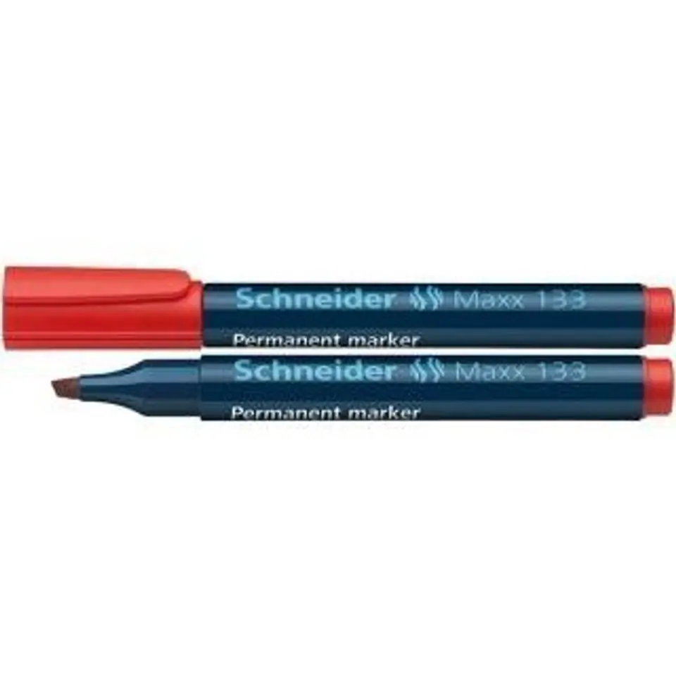 ⁨Marker permanentny Maxx 133 ścięty czerwony SCHNEIDER 113302⁩ w sklepie Wasserman.eu