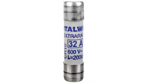 ⁨Wkładka bezpiecznikowa cylindryczna 10x38mm 32A aR 600V CH10UQ 002625015⁩ w sklepie Wasserman.eu