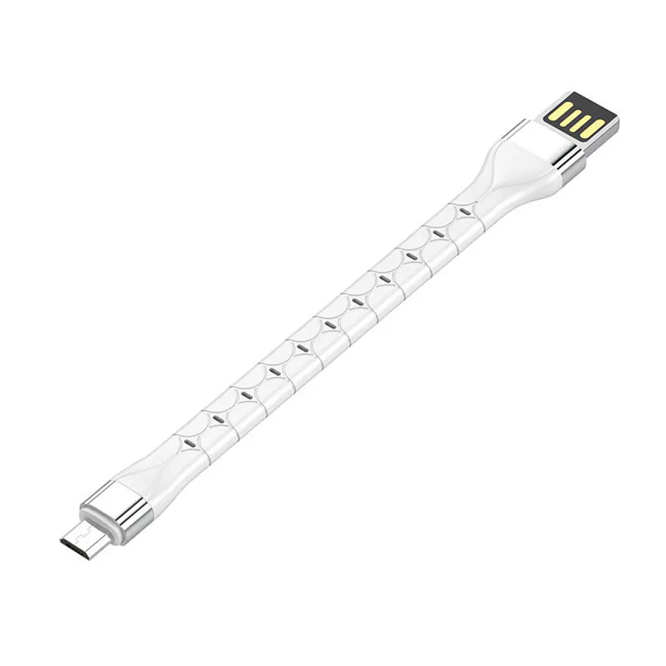 ⁨Kabel USB - Micro USB LDNIO LS50 0,15m (biały)⁩ w sklepie Wasserman.eu