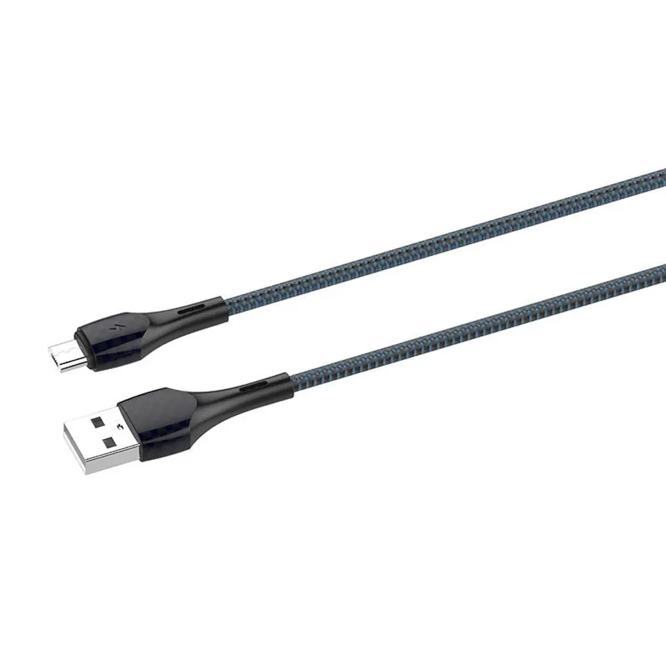 ⁨Kabel USB - Micro USB LDNIO LS522 2m (szaro-niebieski))⁩ w sklepie Wasserman.eu