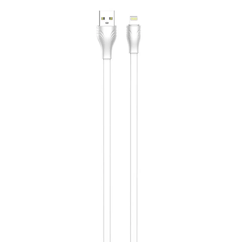 ⁨Kabel USB do Lightning LDNIO LS553, 2.1A, 2m (biały)⁩ w sklepie Wasserman.eu