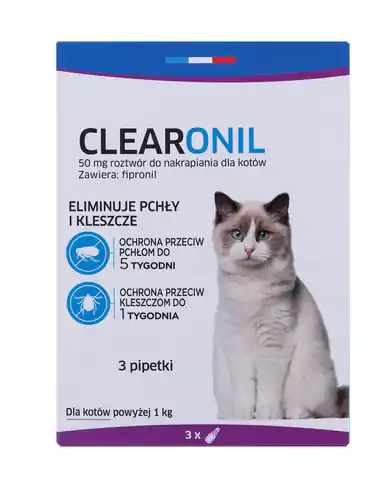 ⁨FRANCODEX Clearonil - Floh- und Zeckentropfen für Katzen - 3 x 50 mg⁩ im Wasserman.eu