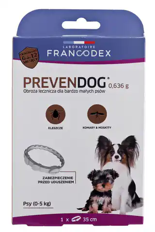 ⁨FRANCODEX PrevenDog halsband gegen Zecken - 35 cm⁩ im Wasserman.eu