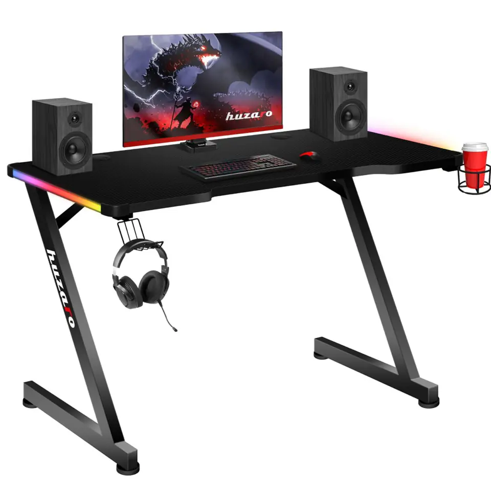 ⁨Gaming desk Huzaro Hero 2.5 RGB LED Unpacked⁩ at Wasserman.eu