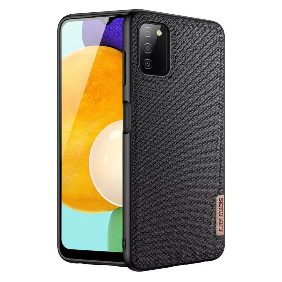 ⁨Dux Ducis Fino etui pokrowiec pokryty nylonowym materiałem Samsung Galaxy A03s czarny⁩ w sklepie Wasserman.eu