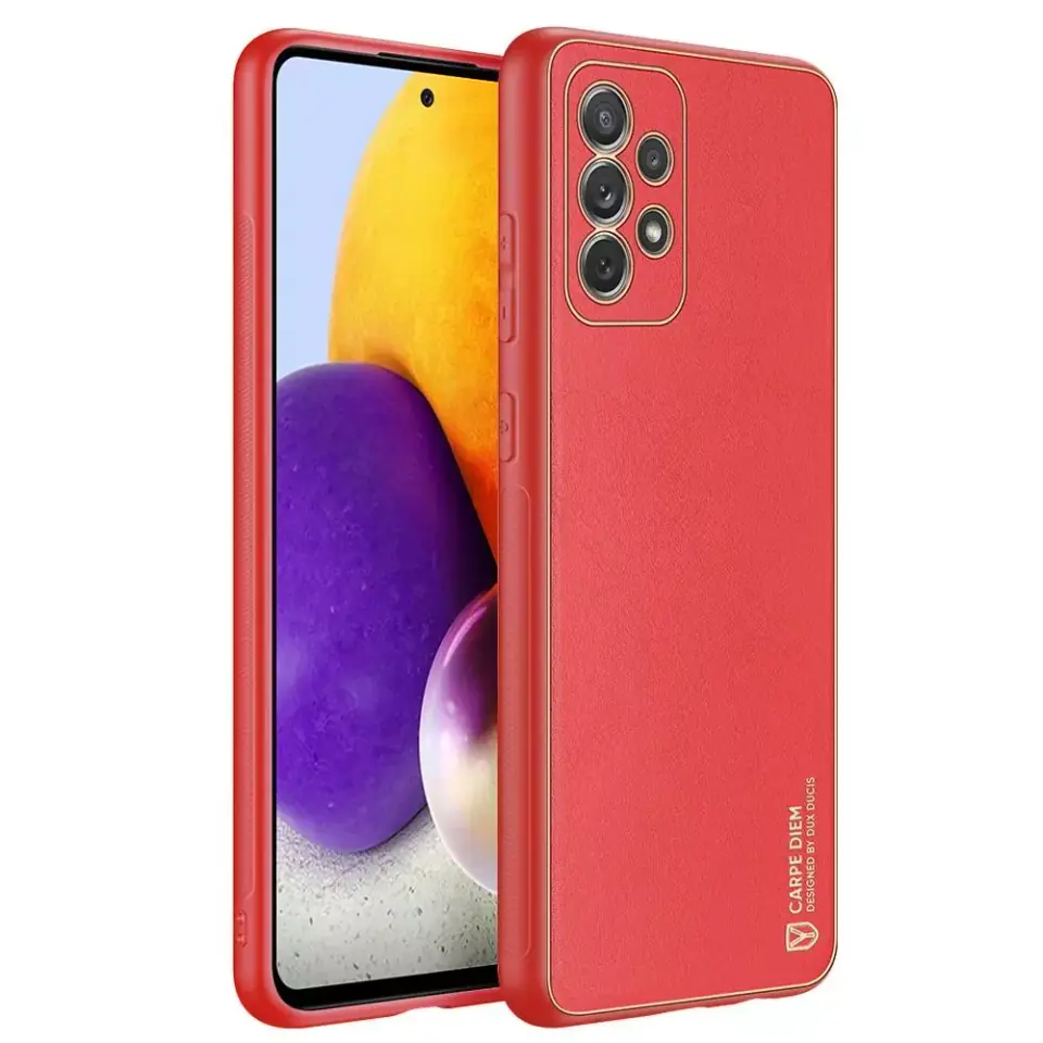 ⁨Dux Ducis Yolo eleganckie etui pokrowiec ze skóry ekologicznej Samsung Galaxy A72 4G czerwony⁩ w sklepie Wasserman.eu