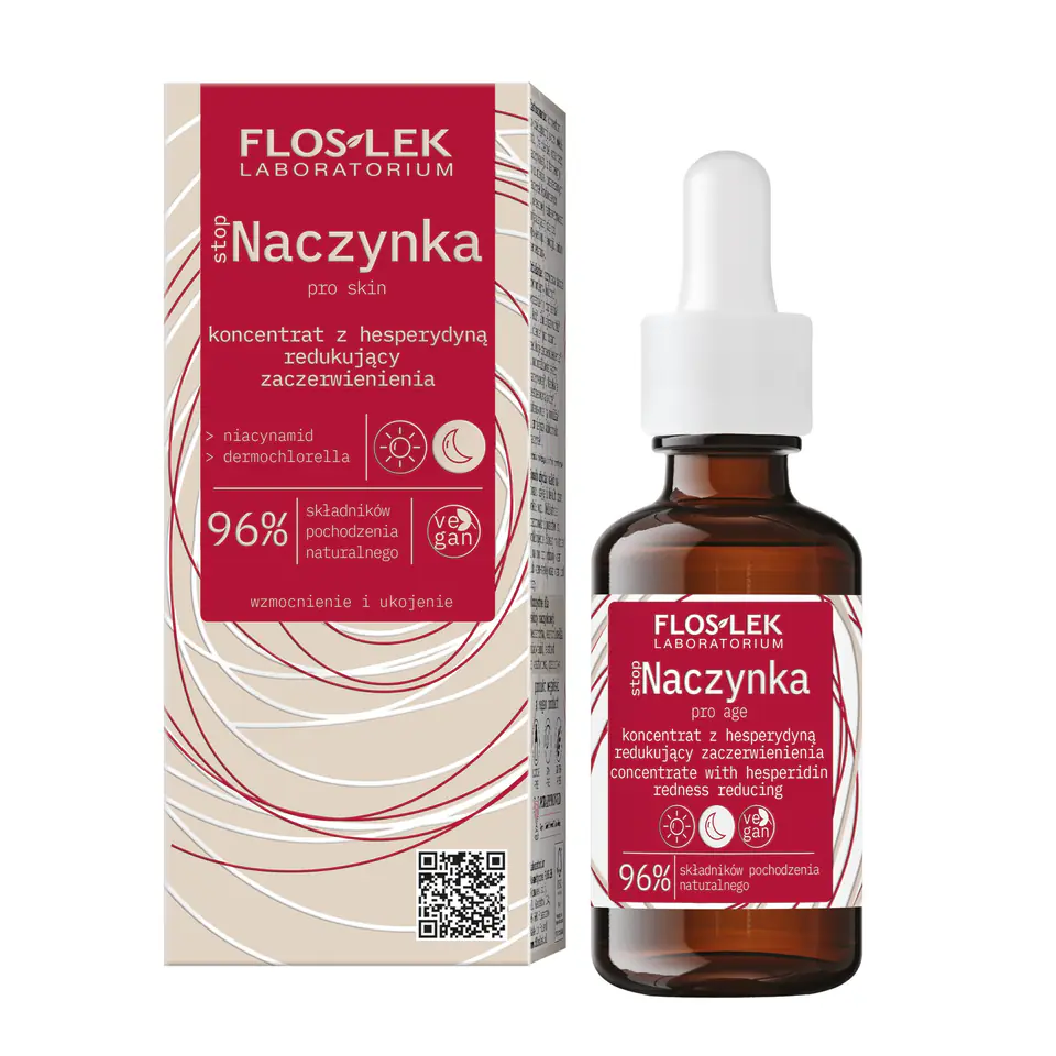 ⁨FLOSLEK Stop Naczynka Koncentrat z hesperydyną redukujący zaczerwienienia na dzień i noc 30ml⁩ w sklepie Wasserman.eu