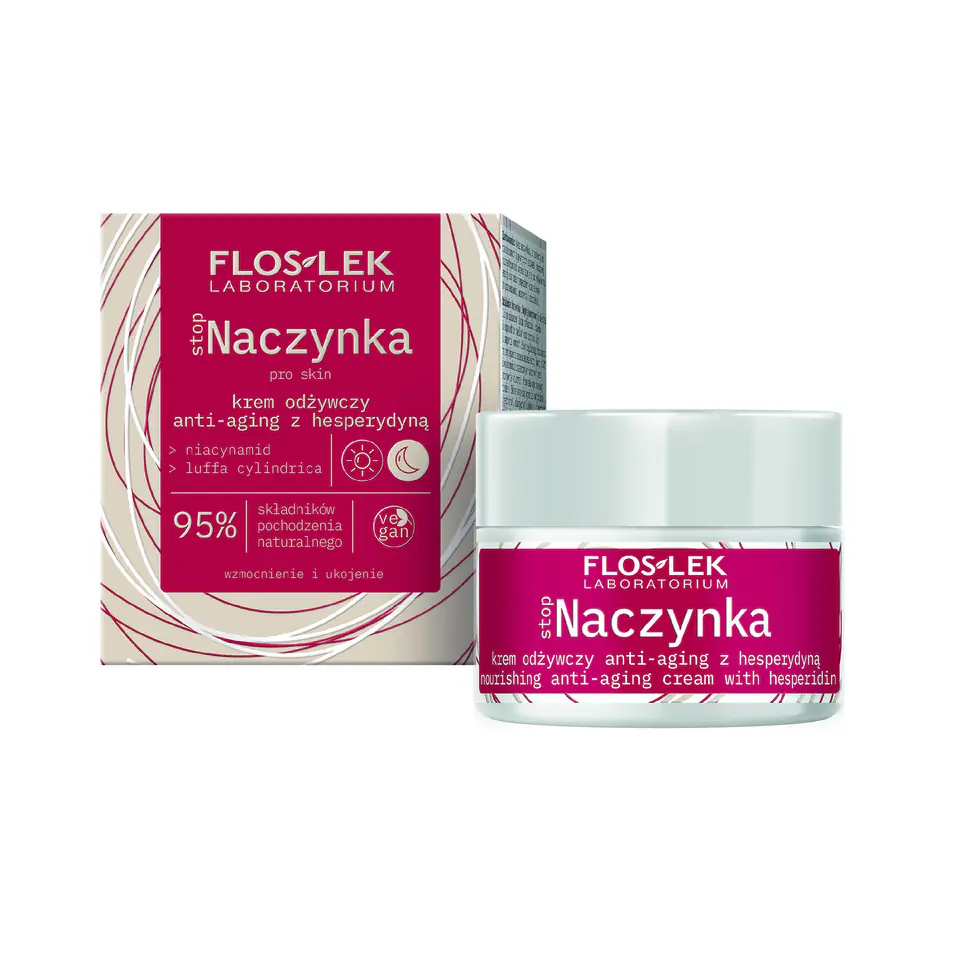 ⁨FLOSLEK Stop Naczynka Krem odżywczy anti-aging z hesperydyną na dzień i noc 50ml⁩ w sklepie Wasserman.eu