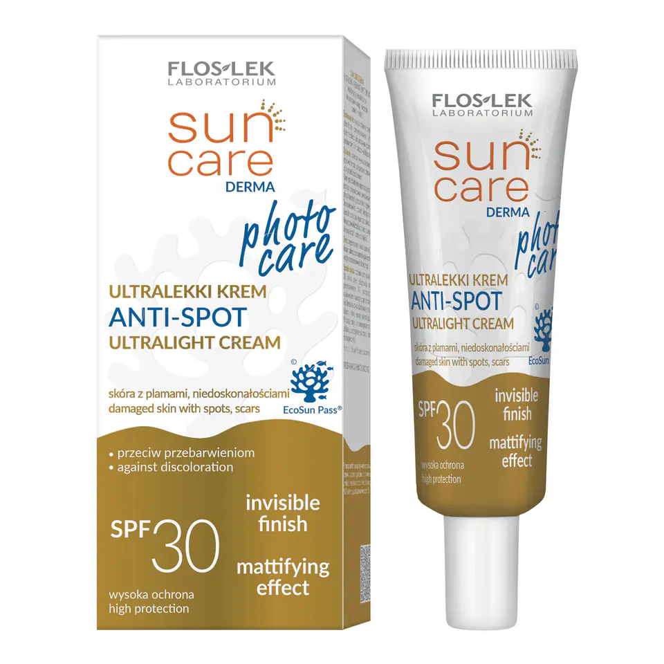 FLOSLEK Sun Care Derma Photo Care Ultralekki Krem do twarzy Anti-Spot SPF30  30ml w sklepie Wasserman.eu