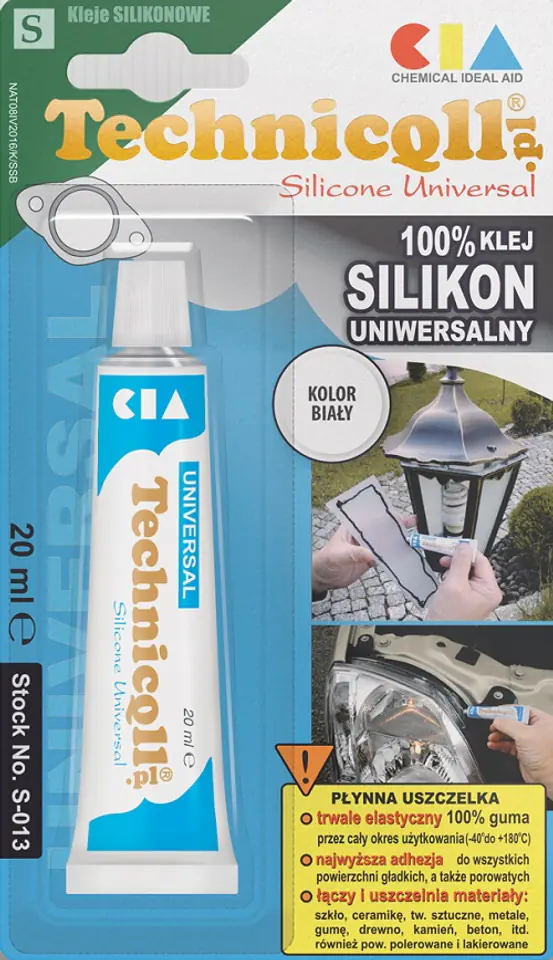 ⁨KLEJ SILIKON UNIWERSALNY BIAŁY 20ML⁩ w sklepie Wasserman.eu