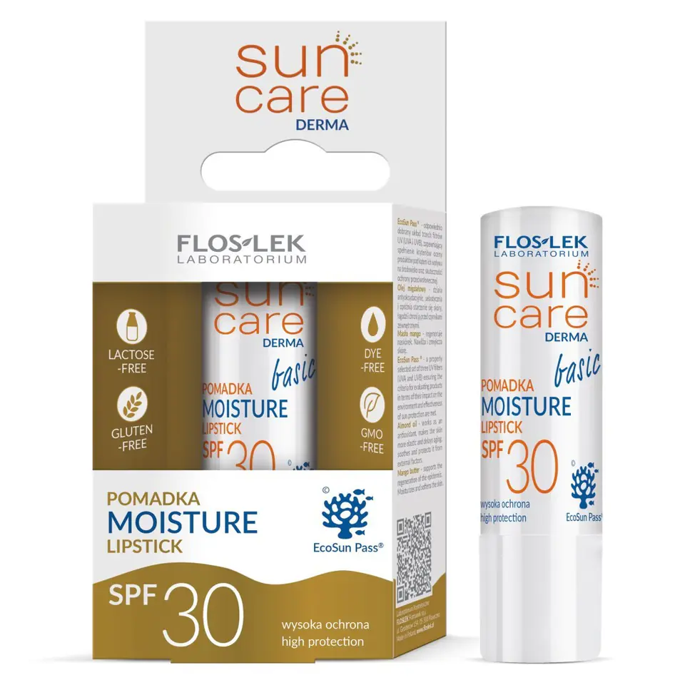 ⁨Floslek Sun Care Derma Moisture Pomadka ochronna SPF 30⁩ w sklepie Wasserman.eu