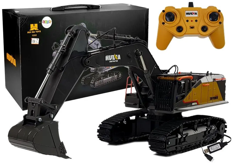 ⁨Koparka Zdalnie Sterowana  model 1592 HuiNa 1:14 R/C Żółta⁩ w sklepie Wasserman.eu
