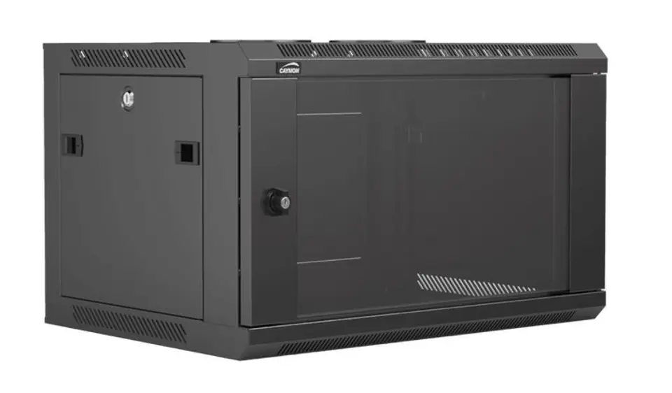 ⁨CAYMON Rack cabinet 19" 6 units - 450mm (D), black⁩ at Wasserman.eu