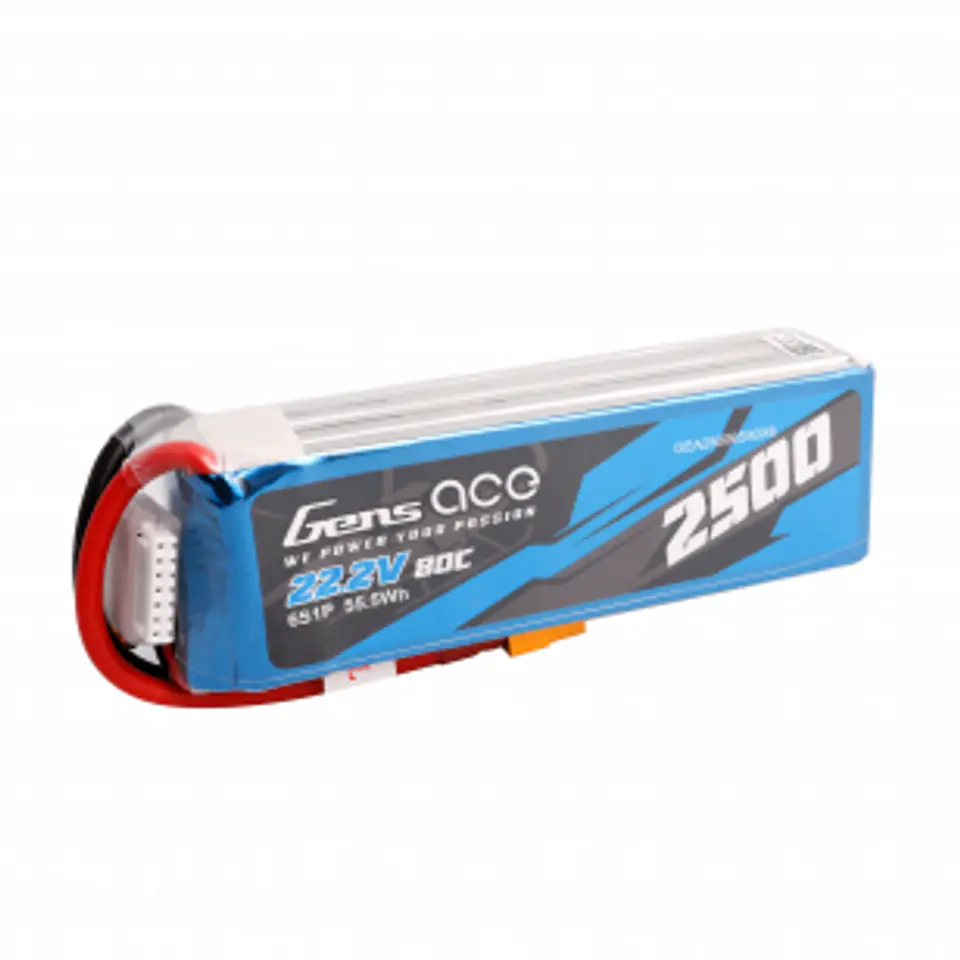 ⁨2500mAh 22.2V 80C 6S1P Tattu Gens Ace XT60⁩ w sklepie Wasserman.eu