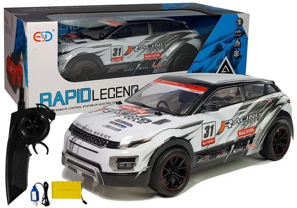 ⁨Auto Rajdowe Zdalnie Sterowane 1:10 Białe R/C⁩ w sklepie Wasserman.eu