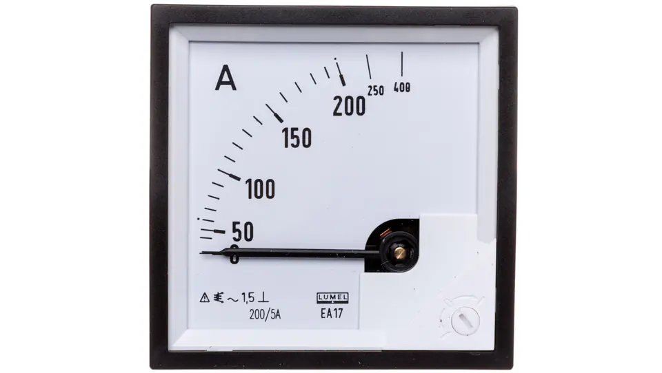 ⁨Ammeter analog panel mount 200/400A for transformer 200/5A 72x72mm IP50 C3 K=90 st. EA17N F41800000000⁩ at Wasserman.eu