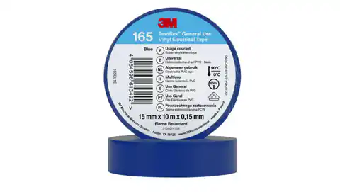 ⁨Taśma izolacyjna 15mm x 10m PVC Temflex 165 niebieska 7100184724⁩ w sklepie Wasserman.eu
