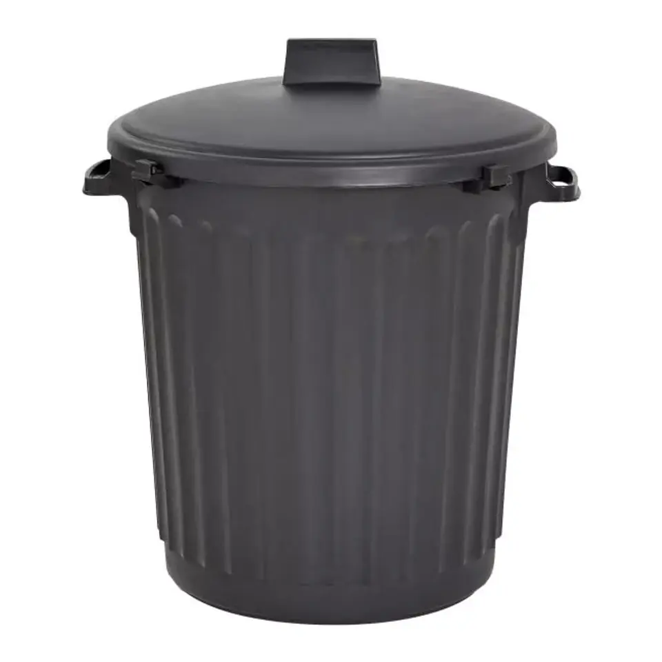 Kosz na śmieci ECO 80L pojemnik na odpady z pokrywą CZARNY w sklepie Wasserman.eu
