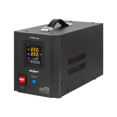 ⁨Rebel POWER-1000 Uninterruptible Power Supply - converter with pure sine wave and charging function 12V 230V 1000VA/700W⁩ at Wasserman.eu
