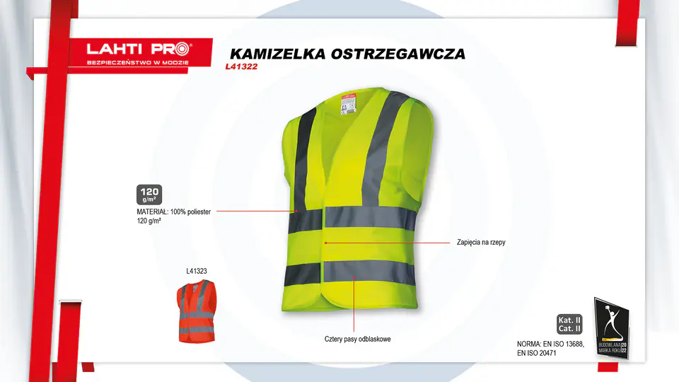 ⁨WARNING VEST  4 TAPES YELLOW, "S", CE, LAHTI⁩ at Wasserman.eu