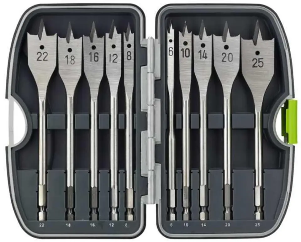 ⁨10-piece flat drill set with 1/4" Luna shank⁩ at Wasserman.eu