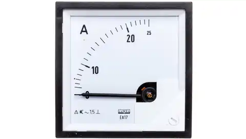 ⁨Ammeter analog panel mount 0-25A 72x72mm IP50 C3 K=90 st. EA17N E21000000000⁩ at Wasserman.eu