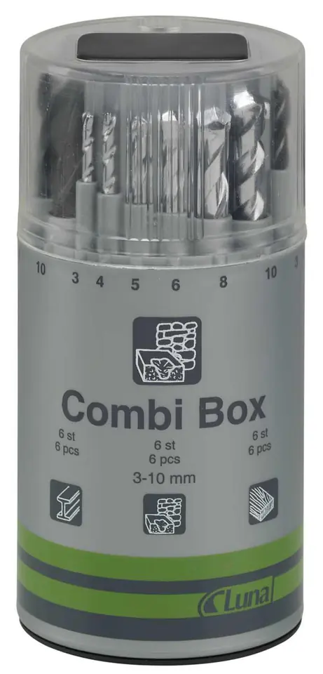 ⁨Drill bit set 3-10mm COMBI-BOX (18 pcs) Luna⁩ at Wasserman.eu