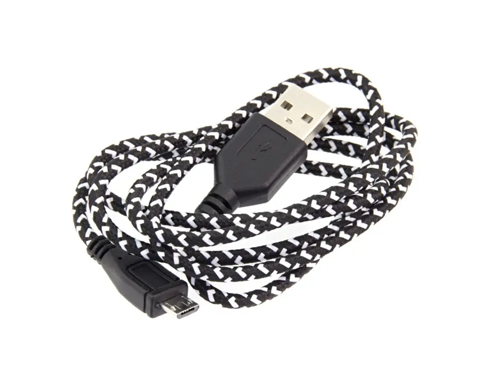 ⁨KK21C Micro USB cable 1m black braid⁩ at Wasserman.eu