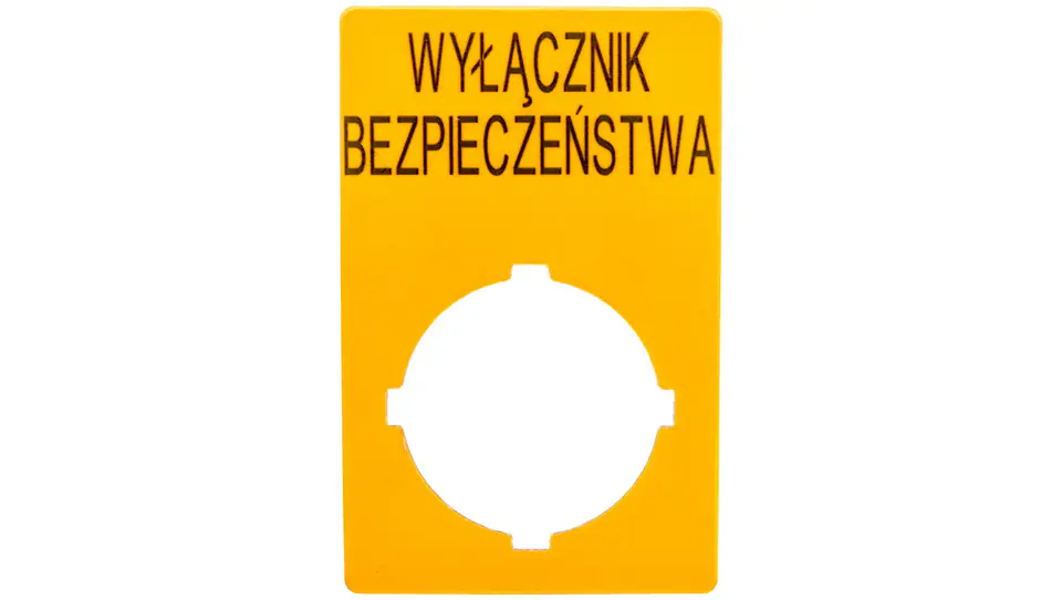 ⁨Szyld opisowy 33x50mm żółty /WYŁĄCZNIK BEZPIECZEŃSTWA/ M22-XZK1-PL99 167636⁩ w sklepie Wasserman.eu