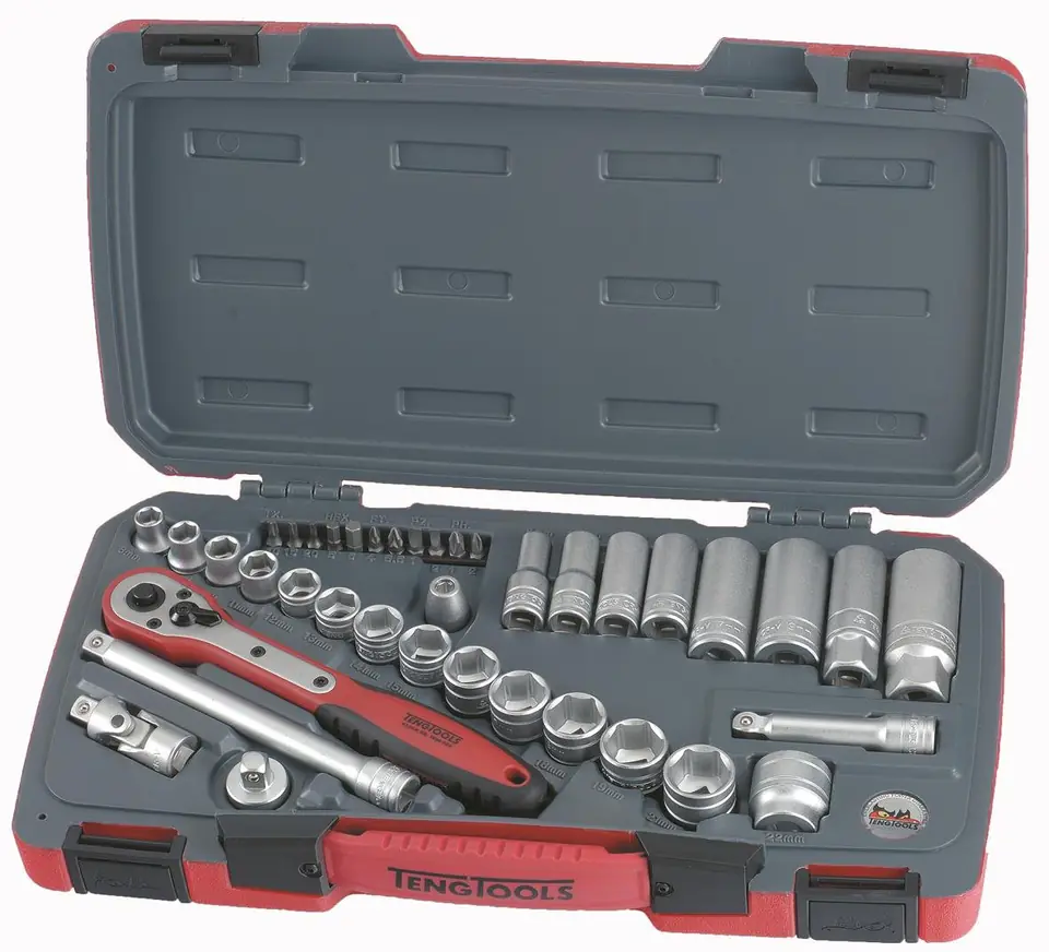 ⁨Zestaw narzędzi nasadowych z chwytem kwadratowym 3/8" Teng Tools T3839⁩ w sklepie Wasserman.eu