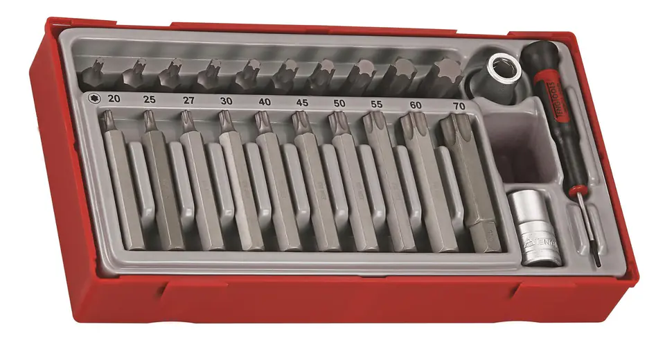 ⁨Nasadki trzpieniowe z grotami TX, w zestawie. Z chwytem □½". Teng Tools TTTX23⁩ w sklepie Wasserman.eu