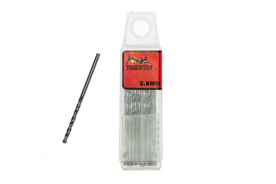 ⁨Twist drill short 2,5 mm (10 pcs) DBx025 Teng Tools⁩ at Wasserman.eu