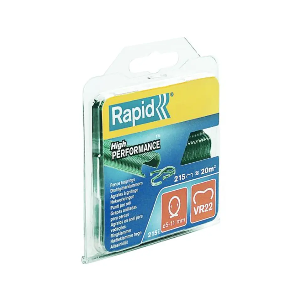 ⁨Clamp staples for fence Rapid VR22, green - pack of 215 pcs.⁩ at Wasserman.eu