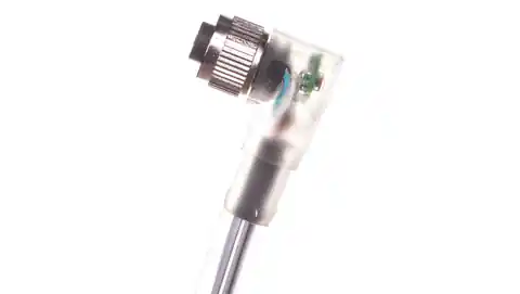 ⁨Cable 4P 5m free end of cable angled socket M12 with LED SAC-4P-5,0-PUR/M12FR-3 1668302⁩ at Wasserman.eu