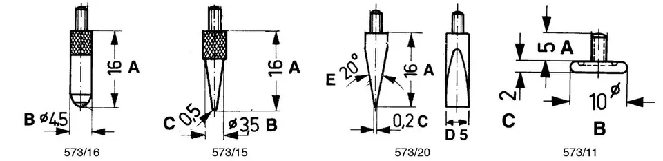 ⁨Test tip for dial gauges Limit 16x3,5x0,5 mm⁩ at Wasserman.eu