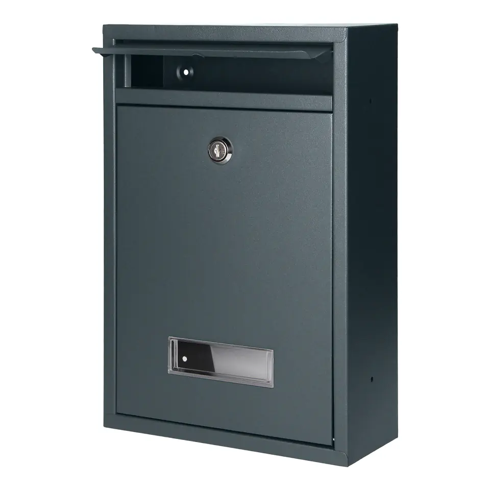 ⁨BALI letterbox made of galvanized steel, small with business card holder, anthracite⁩ at Wasserman.eu