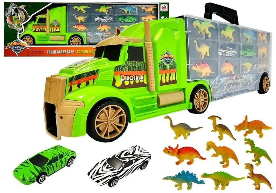Ciężarówka Transporter Sorter Walizka z Dinozaurami Zielona w sklepie Wasserman.eu