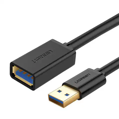 ⁨Kabel USB 3.0 UGREEN 10368B, męski, 1m (czarny)⁩ w sklepie Wasserman.eu