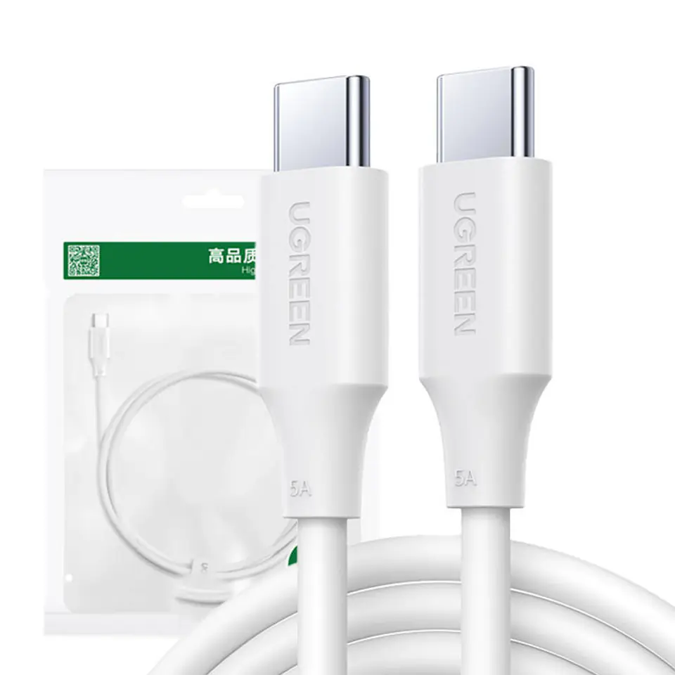 ⁨Kabel USB-C do USB-C UGREEN 15172 (biały)⁩ w sklepie Wasserman.eu