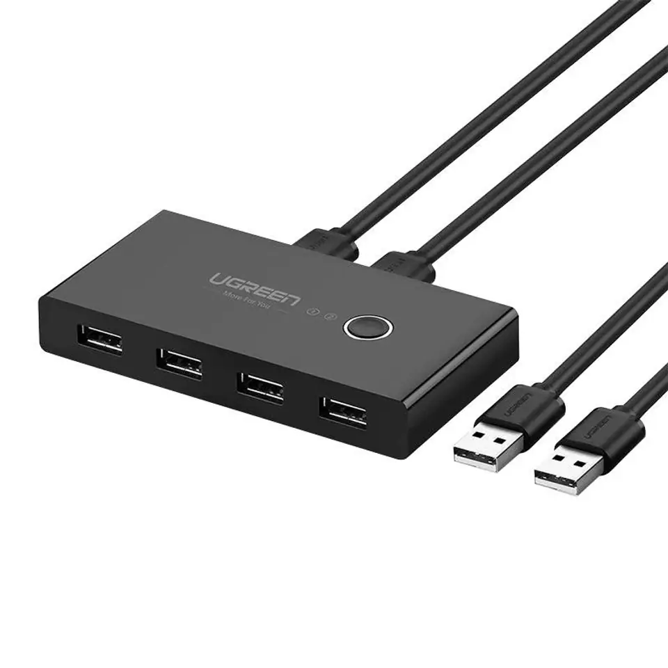 ⁨Przełącznik Switch Box UGREEN 30768B, USB 3.0 (czarny)⁩ w sklepie Wasserman.eu