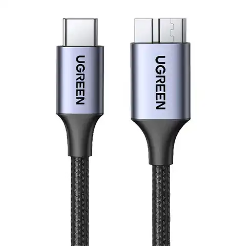 ⁨Kabel USB-C do USB Micro B UGREEN 15231, 0.5m (czarny)⁩ w sklepie Wasserman.eu