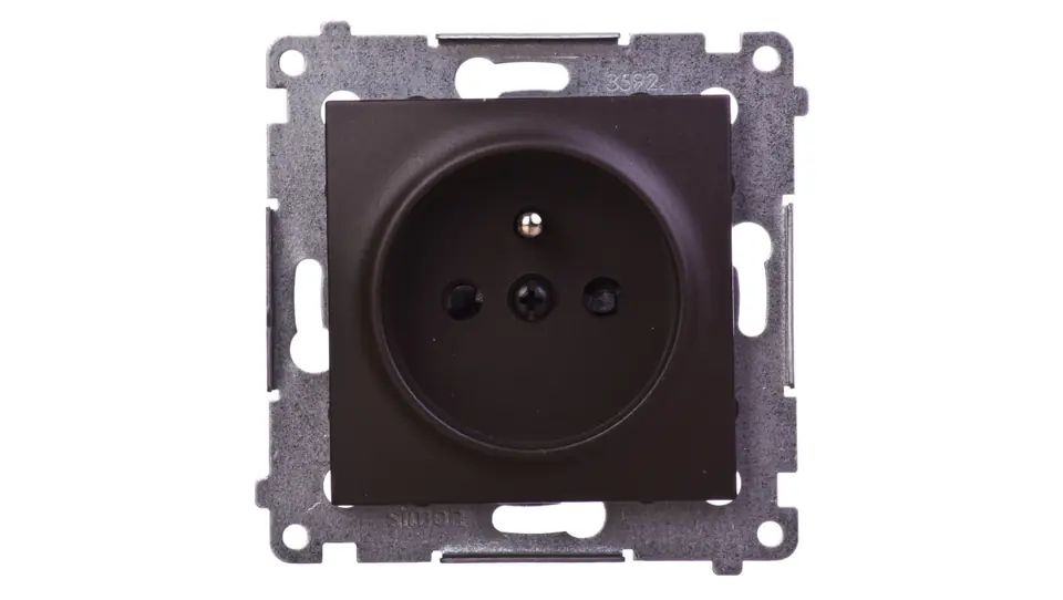 ⁨Simon 54 Single socket with/u 16A IP20 with track shutter bronze matt DGZ1Z.01/46⁩ at Wasserman.eu