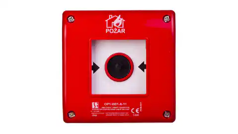 ⁨Przycisk ppoż. natynkowy 1Z 1R czerwony zwalniany samoczynnie bez sygnalizacji OP1-W01-A11⁩ w sklepie Wasserman.eu
