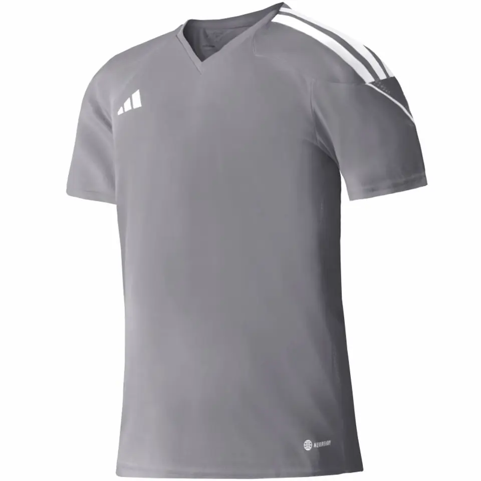 ⁨Koszulka adidas Tiro 23 League Jersey Jr (kolor Szary/Srebrny, rozmiar 128cm)⁩ w sklepie Wasserman.eu